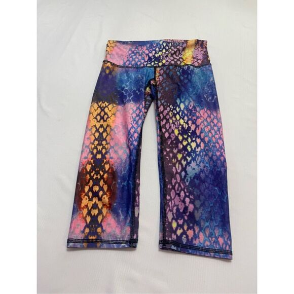 Teeki Snake Print Mermaid Goddess Cropped Leggings Size Small - Picture 1 of 8